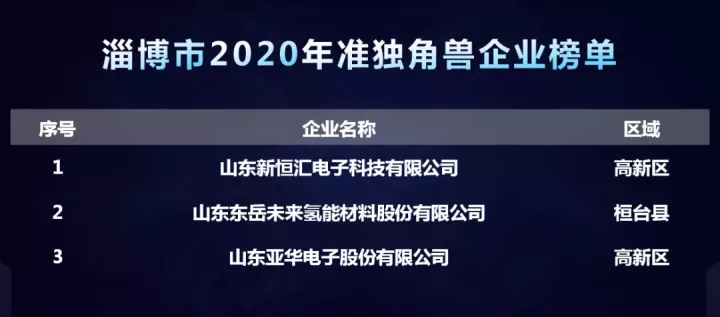 淄博瞪羚企業(yè)、獨角獸企業(yè)榜單公布，新恒匯列準獨角獸企業(yè)榜單之首！